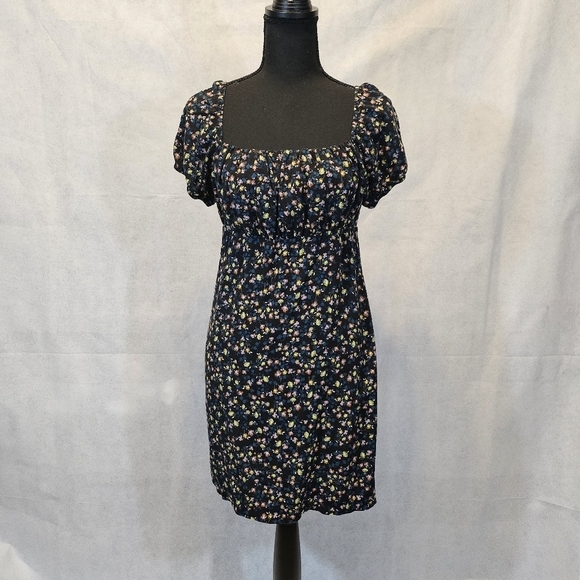 Wild Fable Floral Empire Waist On Or Off Shoulder 100% Rayon  Mini Dress Sz XS - Picture 1 of 7